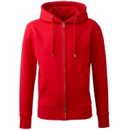 Anthem Zipped Mens Recycled And Organic Hoodie - Red