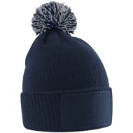 Beechfield Kids Snowstar® Printers Patch Beanie - French Navy/​Light Grey
