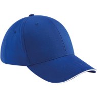 Beechfield Athleisure 6-Panel Cap - Bright Royal/White