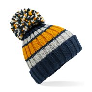 Beechfield Hygge Striped Beanie - DIJON BLUE