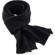 Beechfield Classic Waffle Knit Scarf - Black