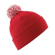 Beechfield Junior Snowstar Beanie - Bright Red/Off White