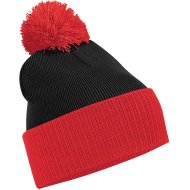 Beechfield Snowstar Two-Tone Beanie - Black/Red