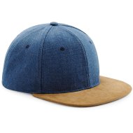 Beechfield Suede Peak Snapback - Denim Blue