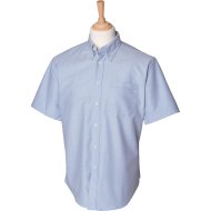 Henbury Short Sleeve Classic Oxford Shirt - Blue