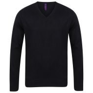 Henbury Lightweight V Neck Jumper - Black