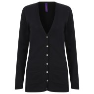 Henbury Women&#039;s V-Button Cardigan - Navy
