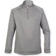 Henbury ¼ Zip Top With Wicking Finish - Grey Marl