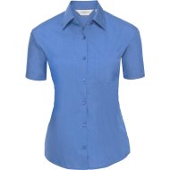 Russell Women&#039;s Short Sleeve Polycotton Easycare Poplin Shirt - Corporate Blue
