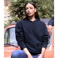 Kustom Kit Regular Fit Piqué Zipped Pocket Hoodie - Black