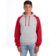 Jerzees Nublend® Colour-Block Hood - Oxford Grey/True Red