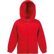 Fruit Of The Loom Classic 80/20 Kids Hooded Sweatshirt Jacket - Red