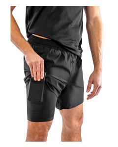 Black - Integrated shorts with pocket